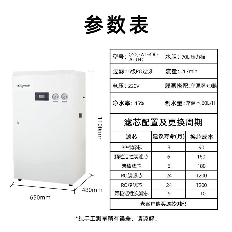 沁园集中过滤直饮机RO反渗透净饮纯水机QYGJ-W1-400-20/QYGJ-W1-600-20