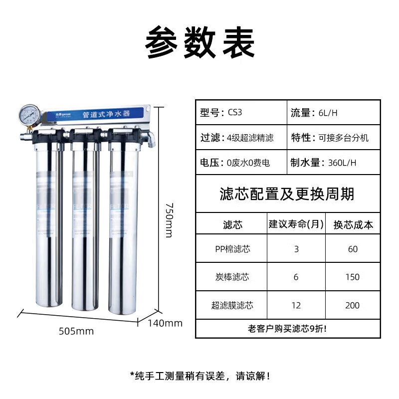 沁园商用净水器奶茶咖啡餐厅蛋糕店餐饮专用净水器设备CS3 