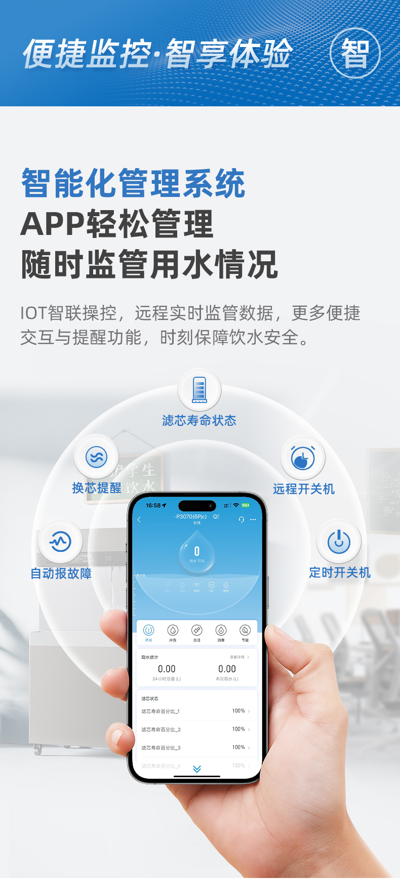 沁园QS-ZU3-P3040商用净水器三龙头超滤饮水机商用开水器学校工厂净饮机(图13)