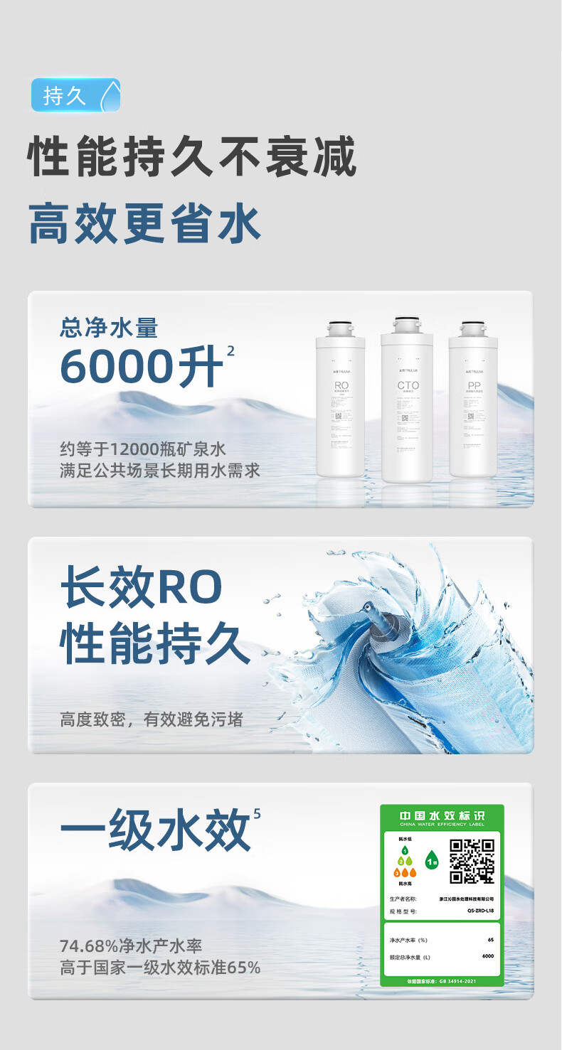 沁园商用净饮水一体机5级过滤RO反渗透式净水器学校工厂办公室食堂饮水机QS-ZRD-L18(图5)